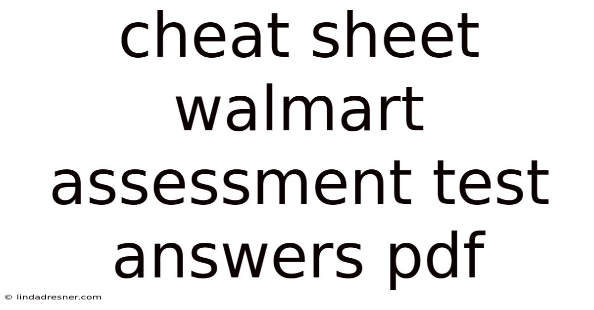Cheat Sheet Walmart Assessment Test Answers Pdf