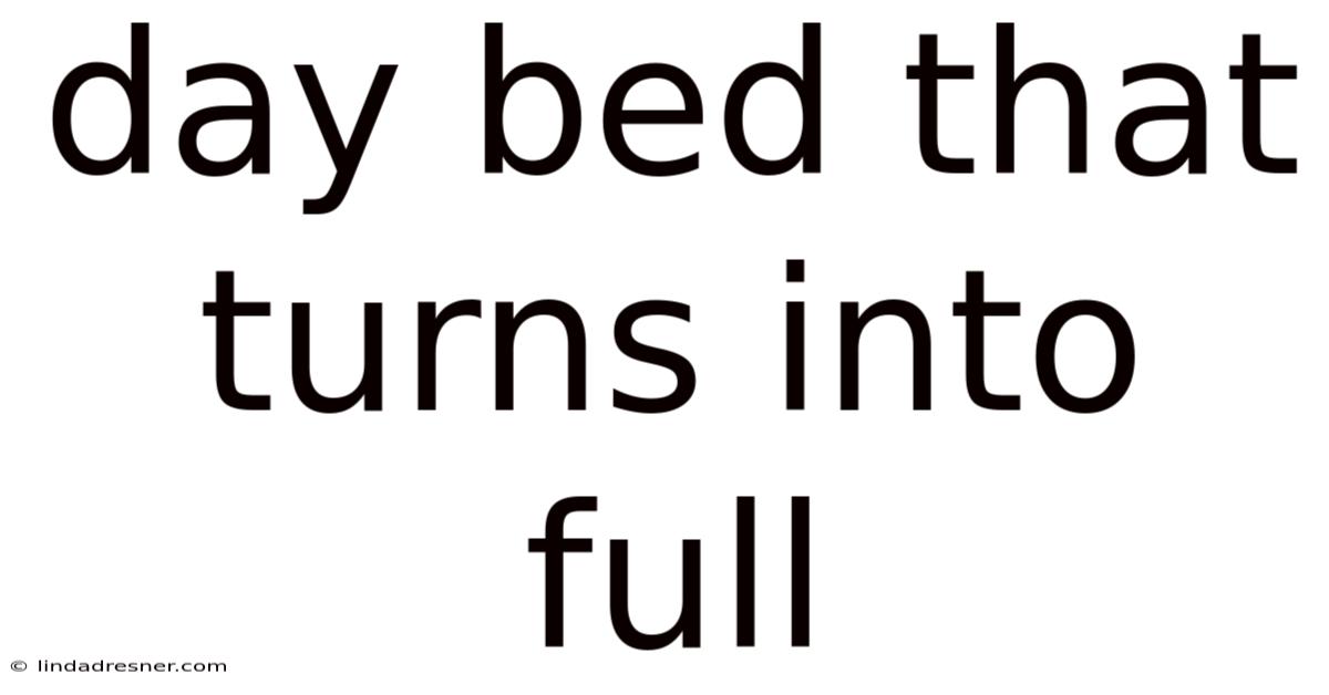 Day Bed That Turns Into Full