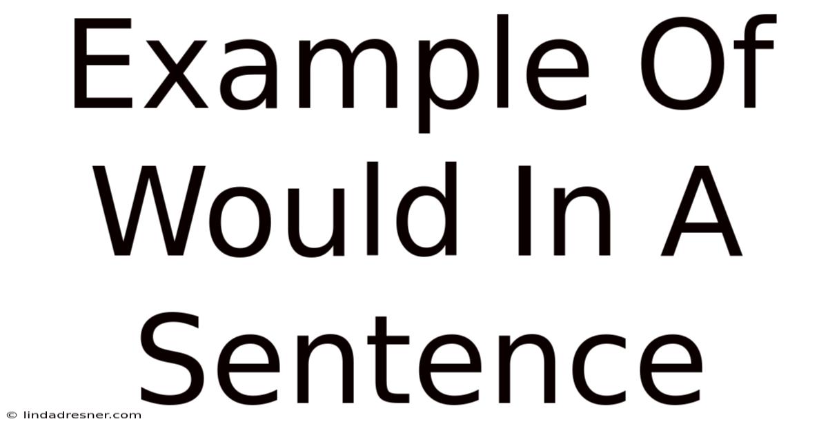 Example Of Would In A Sentence