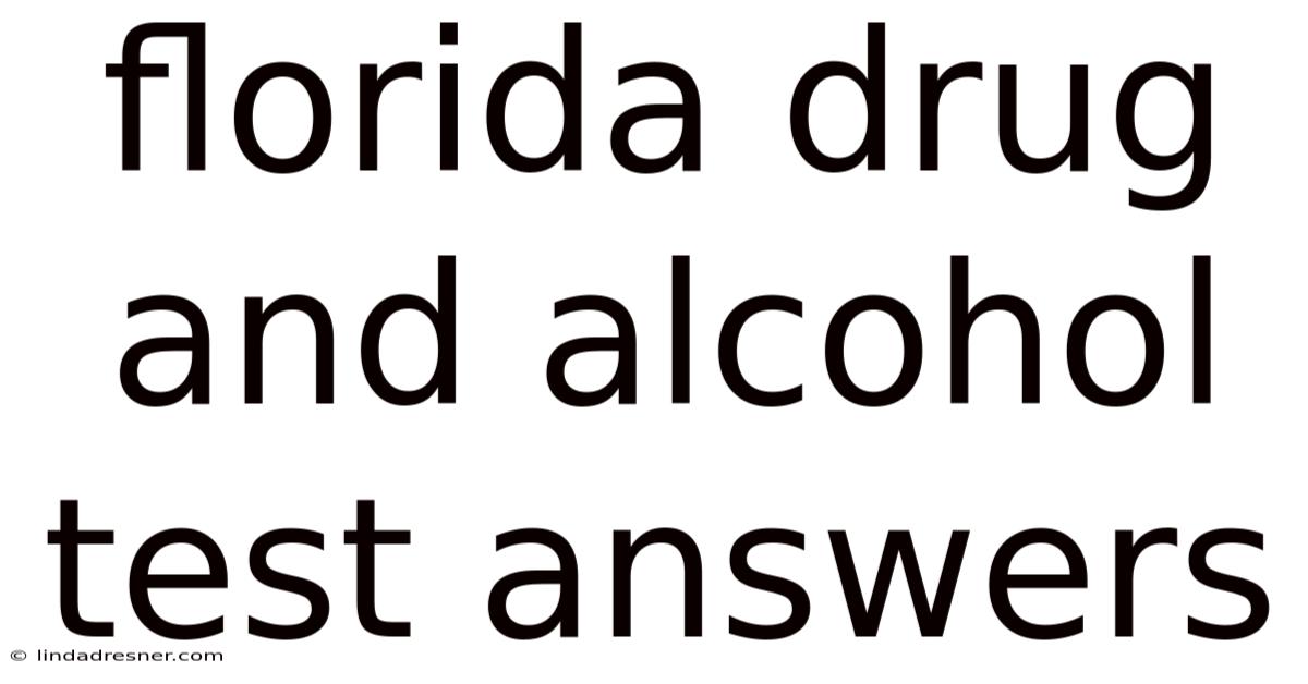 Florida Drug And Alcohol Test Answers
