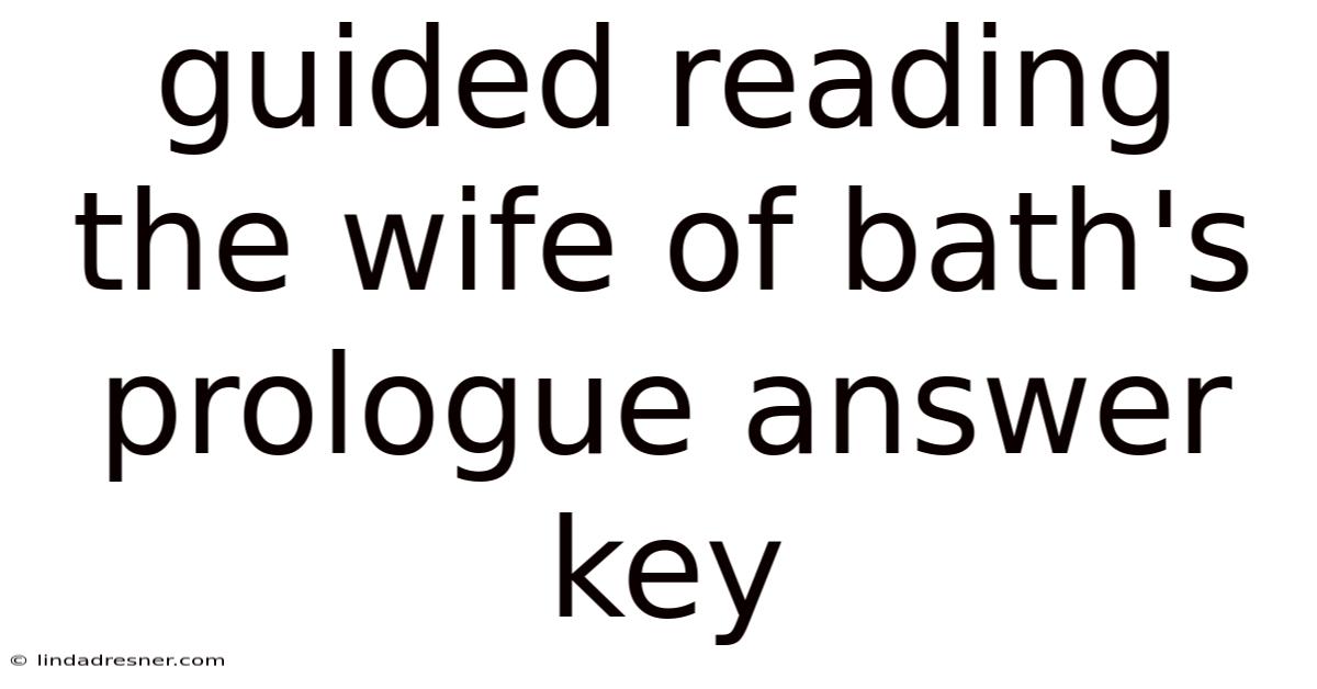 Guided Reading The Wife Of Bath's Prologue Answer Key