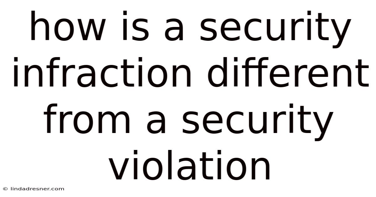 How Is A Security Infraction Different From A Security Violation
