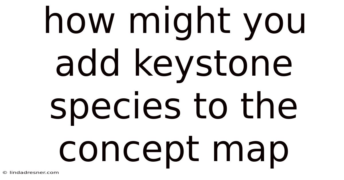 How Might You Add Keystone Species To The Concept Map