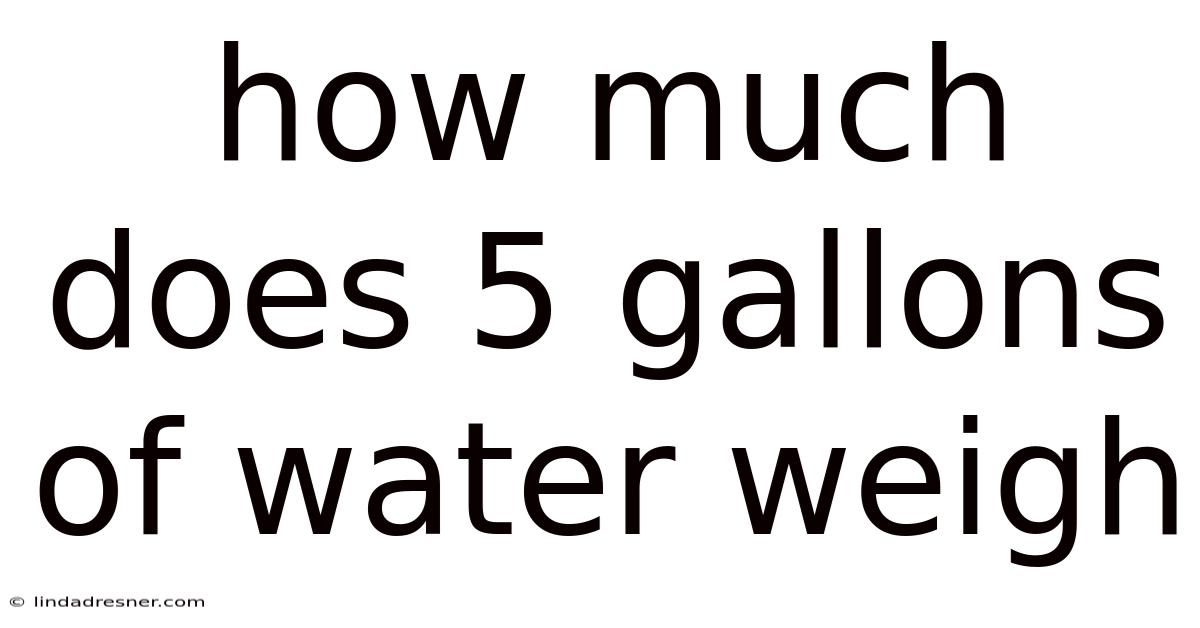 How Much Does 5 Gallons Of Water Weigh
