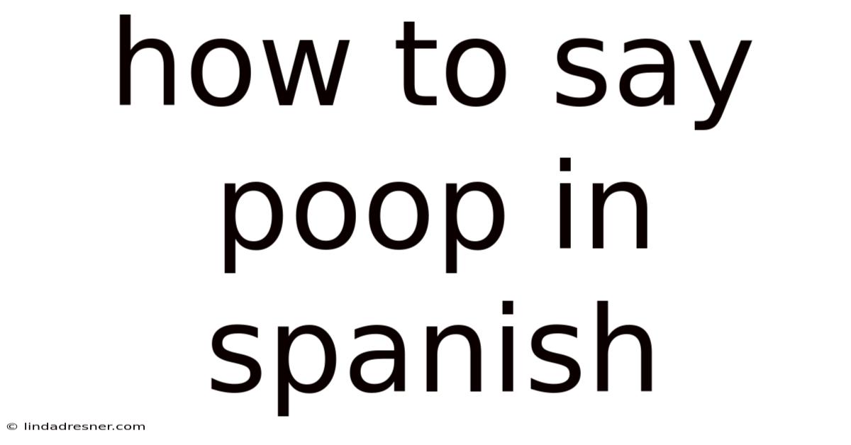 How To Say Poop In Spanish