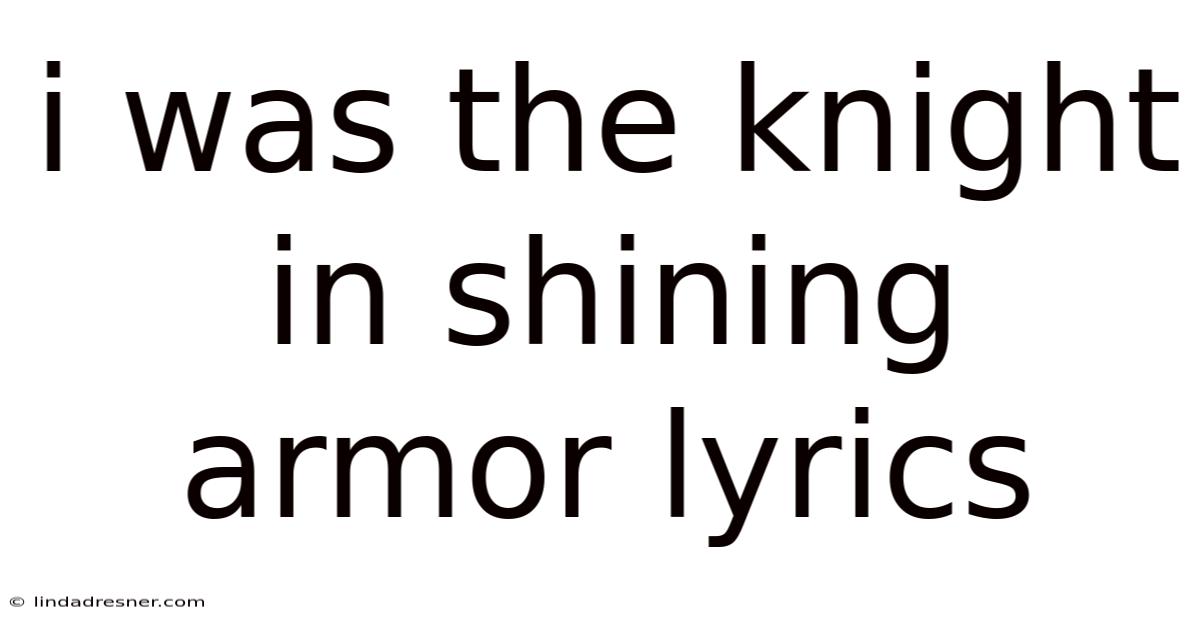 I Was The Knight In Shining Armor Lyrics