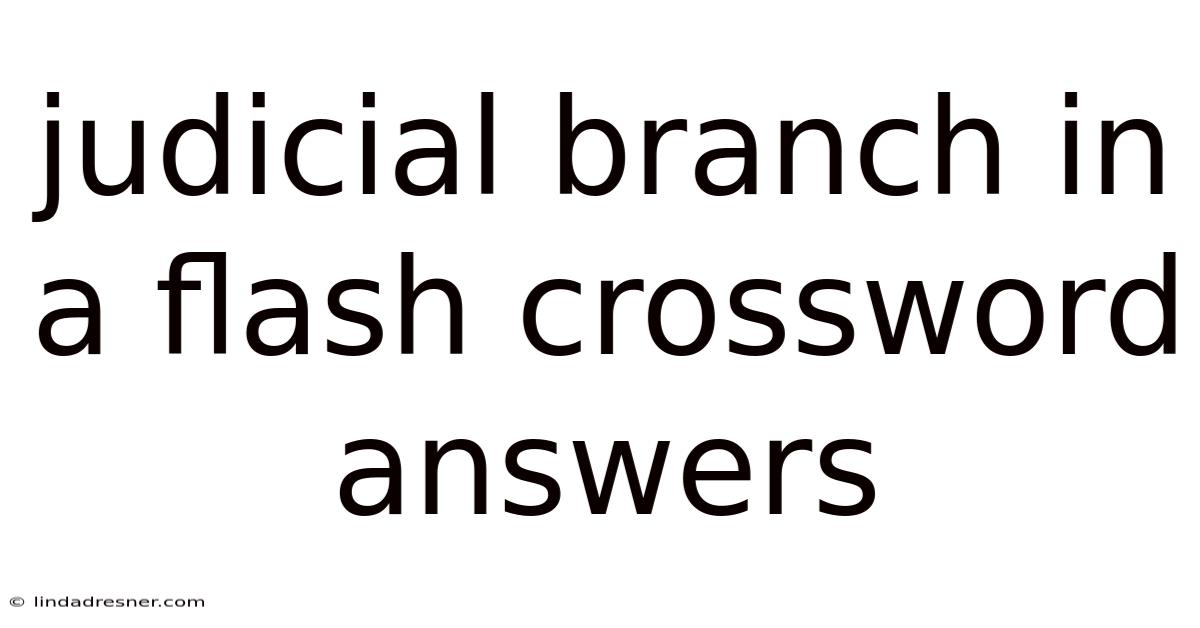 Judicial Branch In A Flash Crossword Answers