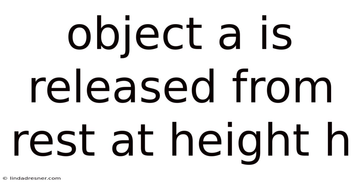 Object A Is Released From Rest At Height H