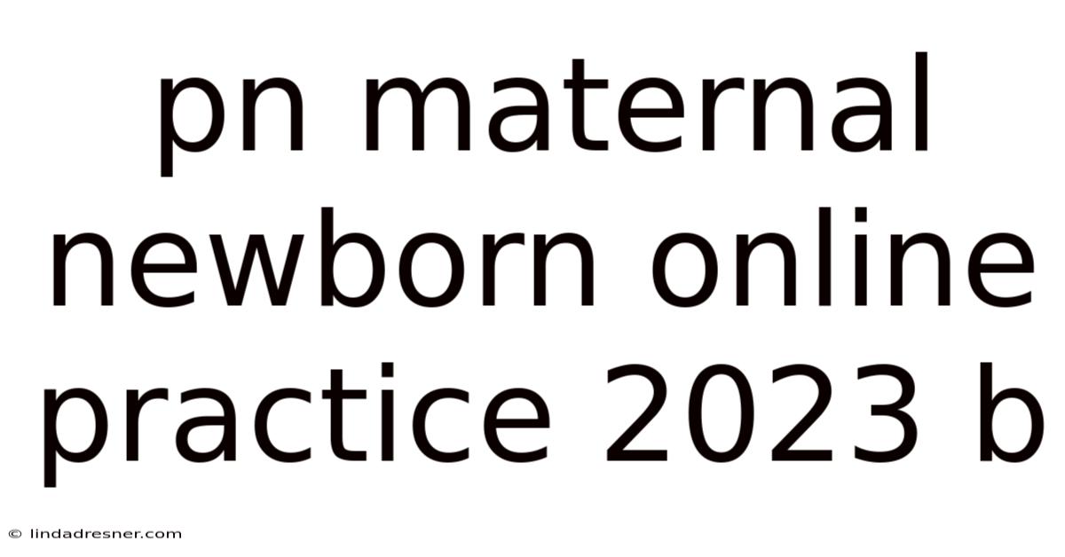 Pn Maternal Newborn Online Practice 2023 B