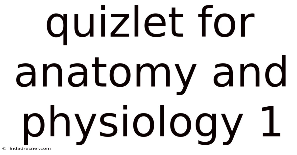 Quizlet For Anatomy And Physiology 1