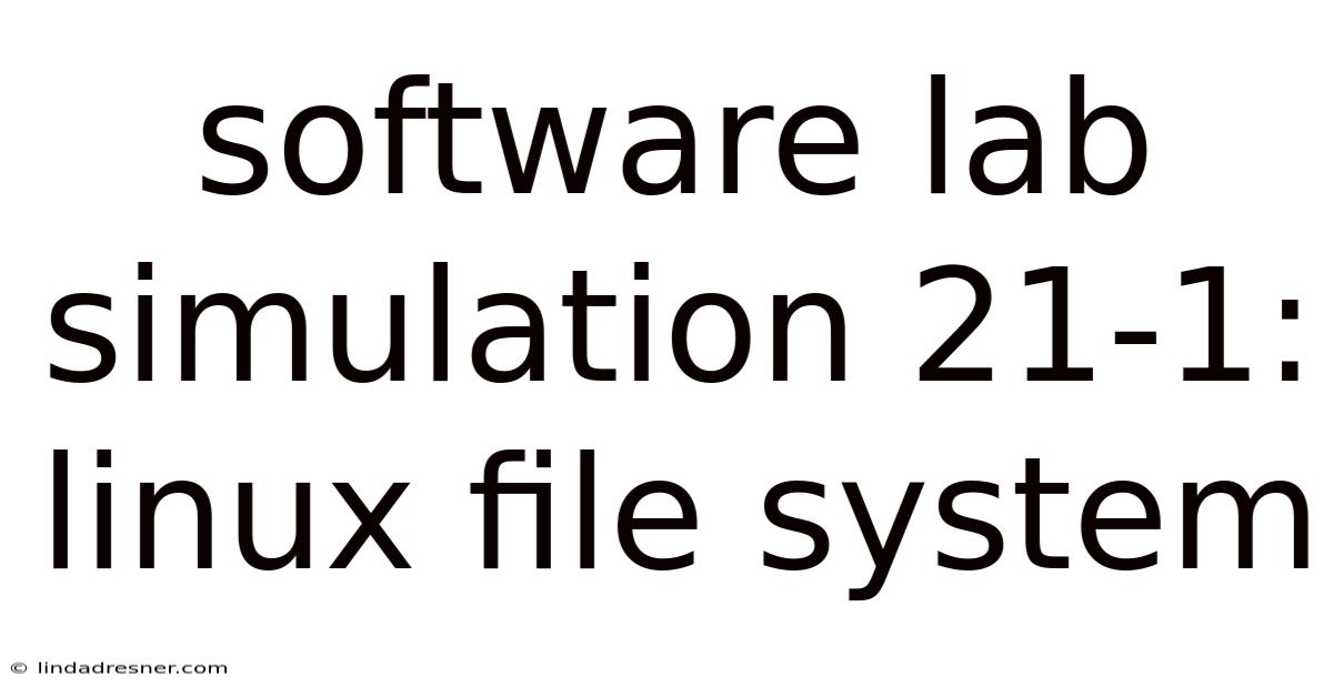 Software Lab Simulation 21-1: Linux File System
