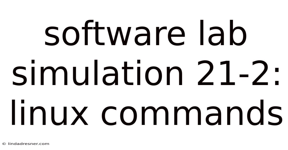 Software Lab Simulation 21-2: Linux Commands