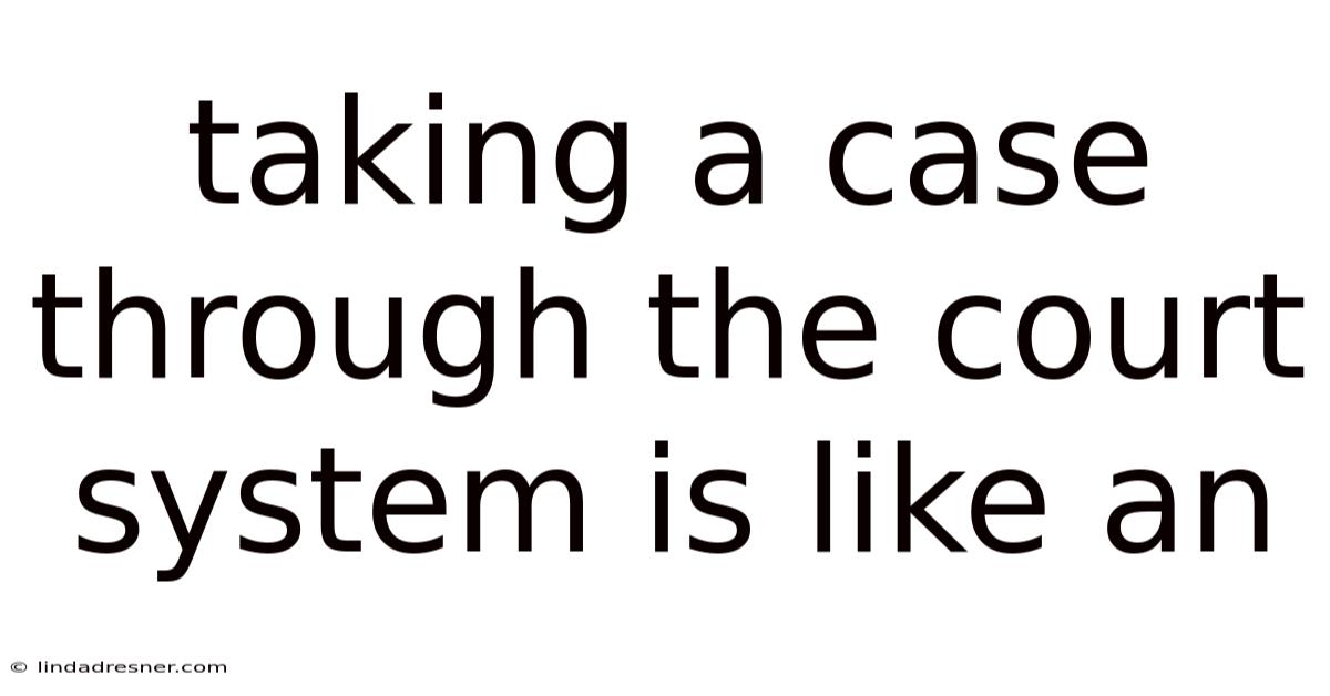 Taking A Case Through The Court System Is Like An