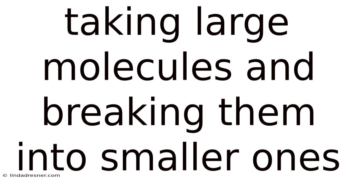 Taking Large Molecules And Breaking Them Into Smaller Ones