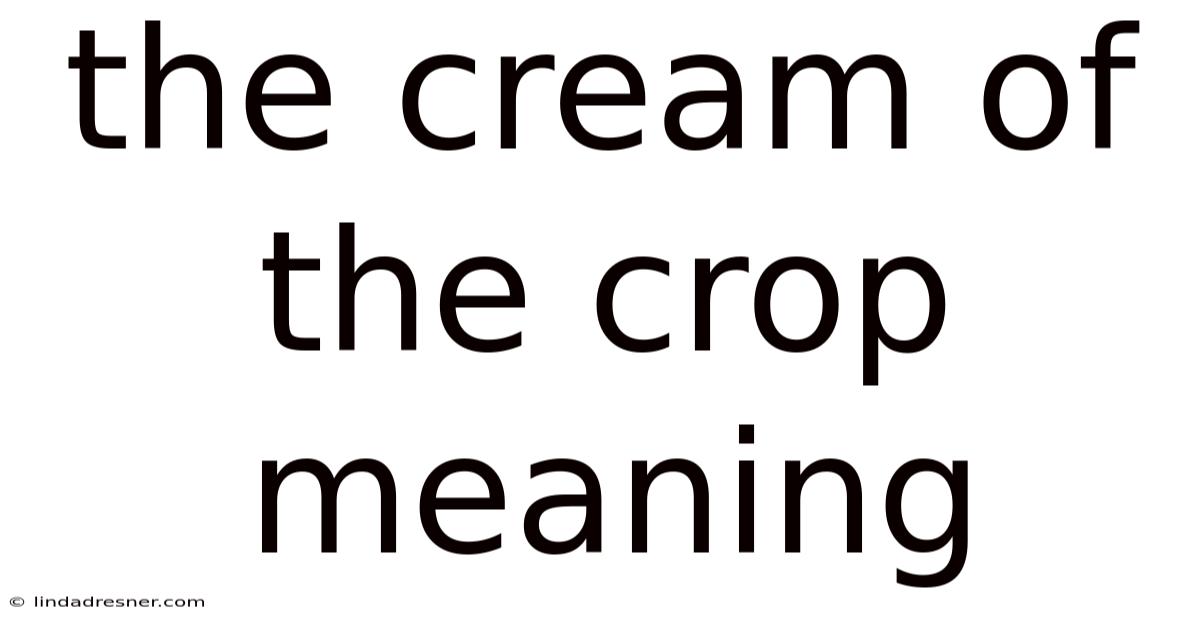 The Cream Of The Crop Meaning