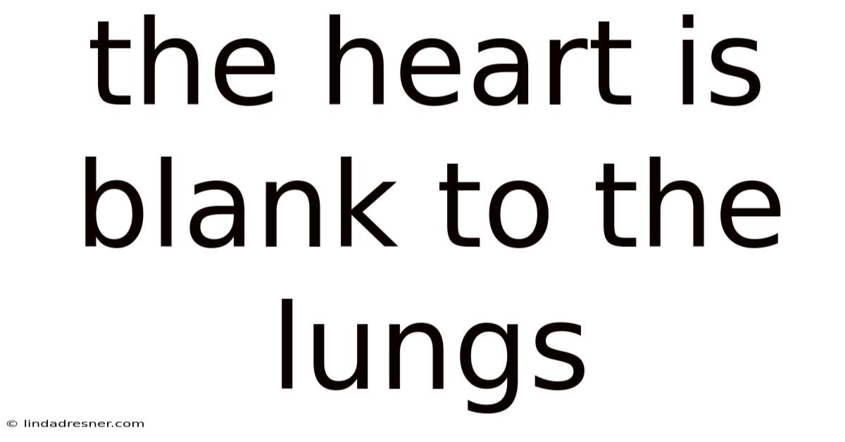 The Heart Is Blank To The Lungs