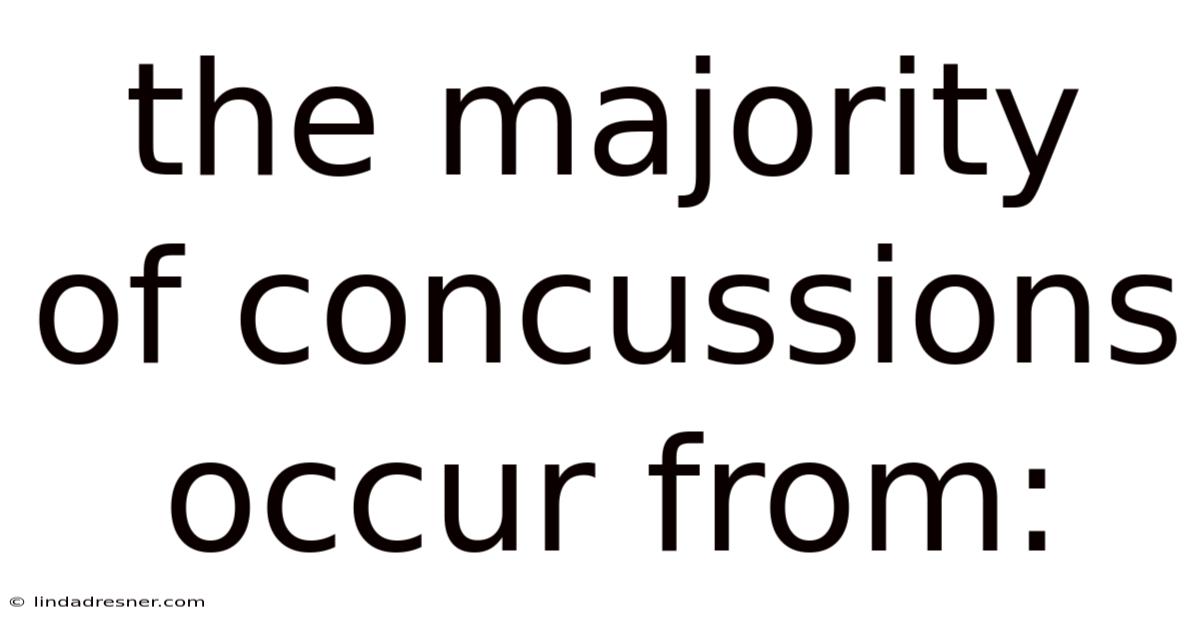 The Majority Of Concussions Occur From: