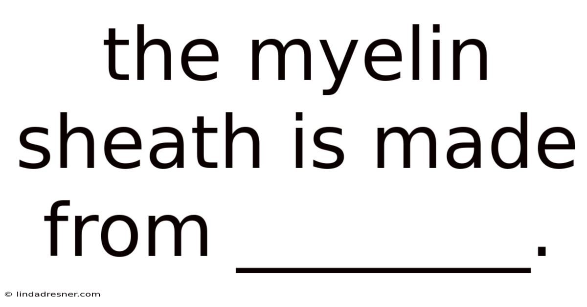 The Myelin Sheath Is Made From ________.