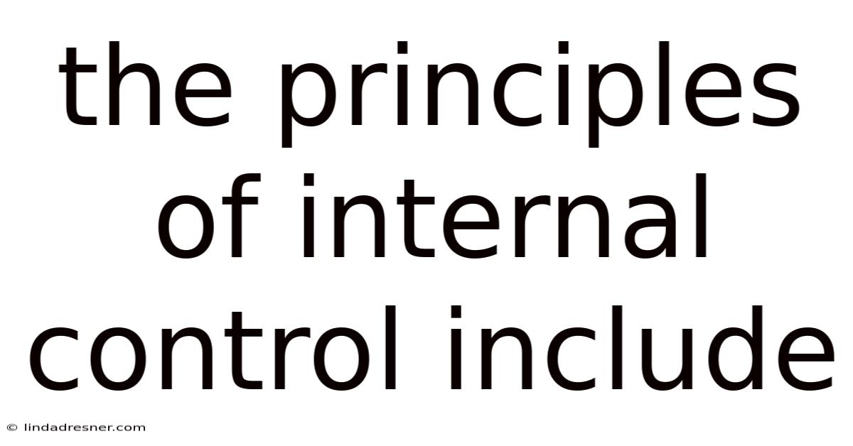 The Principles Of Internal Control Include