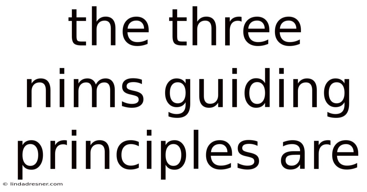 The Three Nims Guiding Principles Are