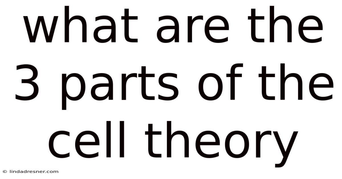 What Are The 3 Parts Of The Cell Theory
