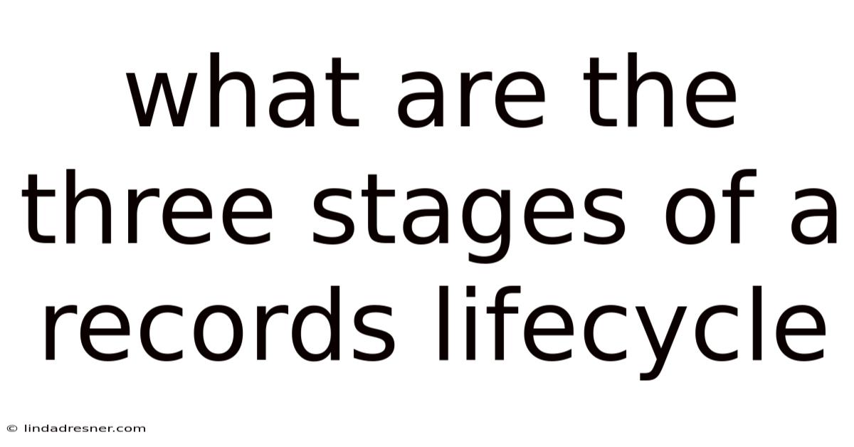 What Are The Three Stages Of A Records Lifecycle