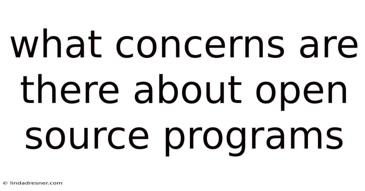 What Concerns Are There About Open Source Programs