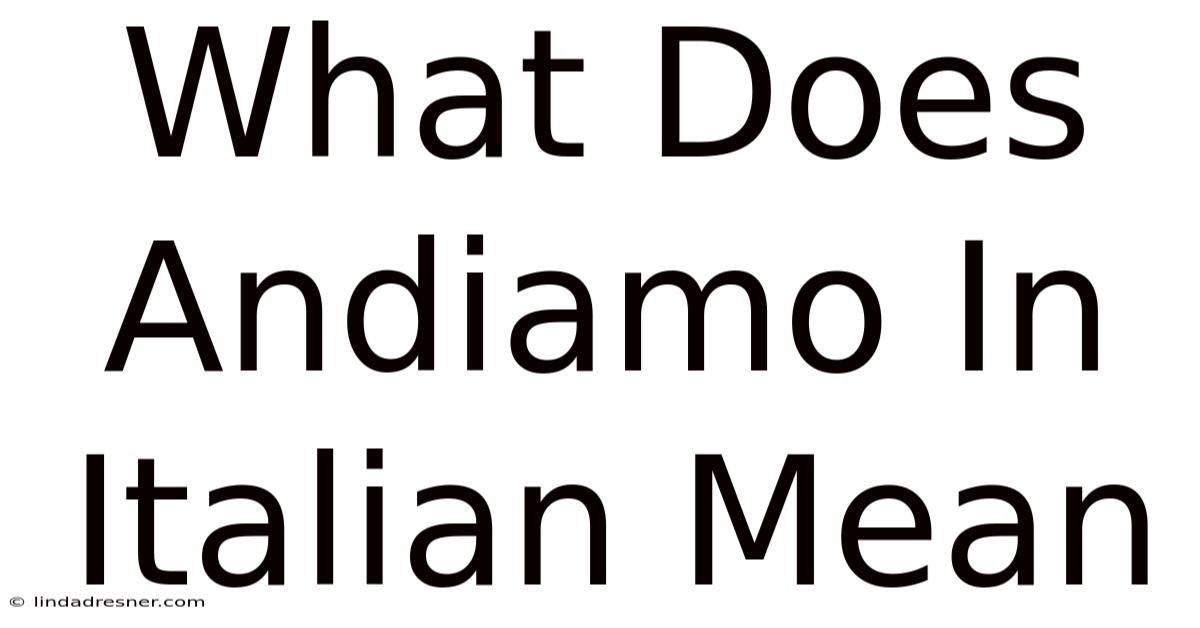 What Does Andiamo In Italian Mean