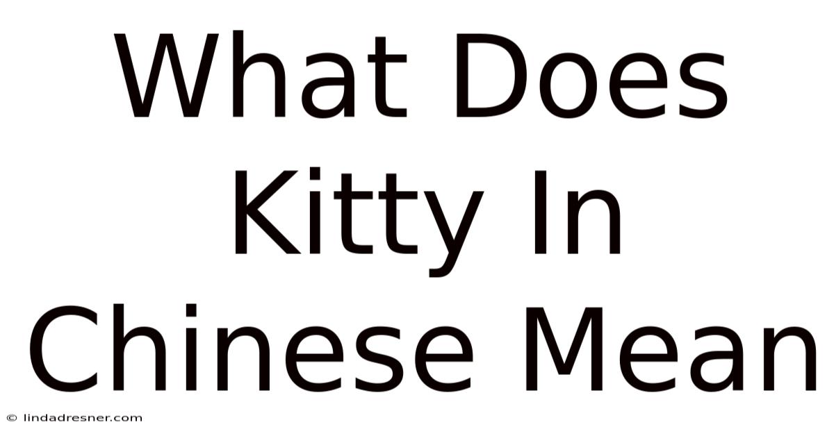 What Does Kitty In Chinese Mean