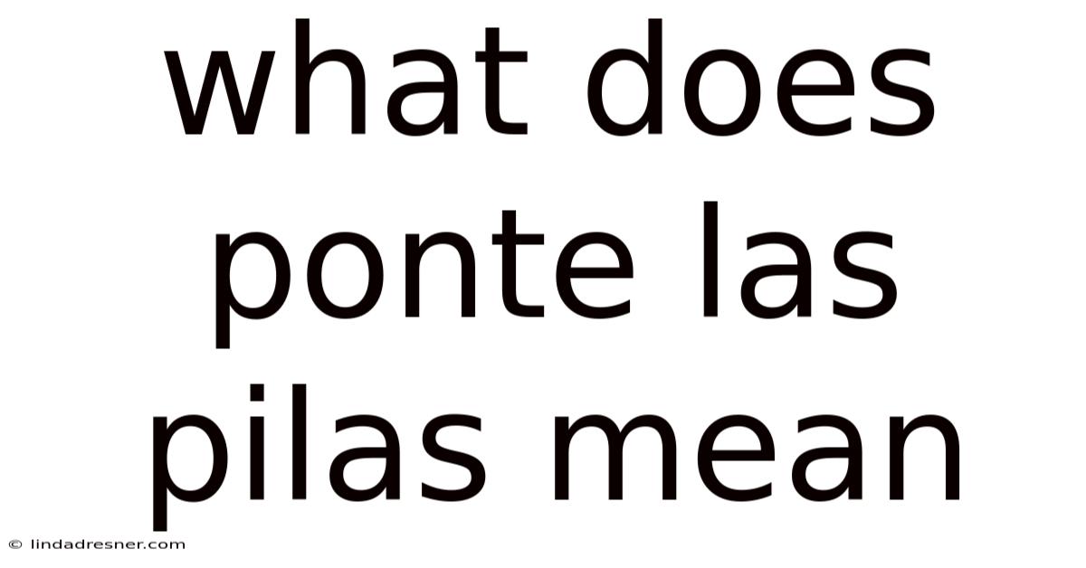 What Does Ponte Las Pilas Mean