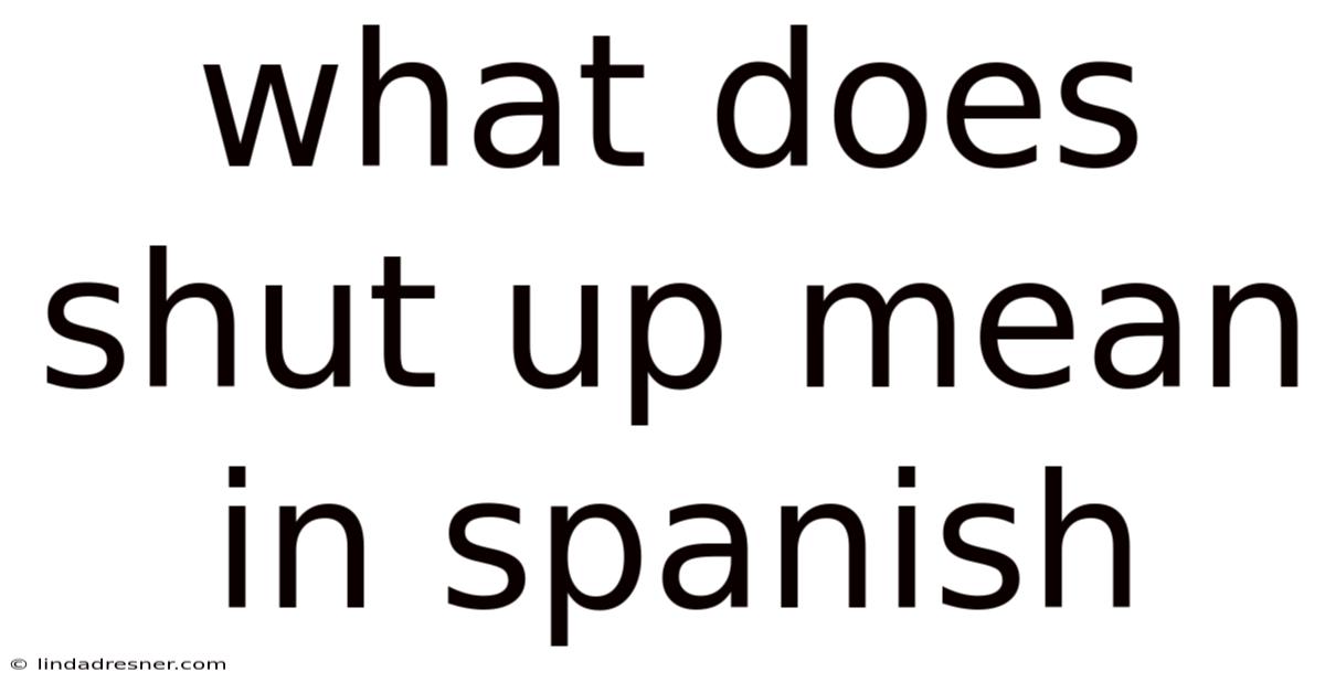 What Does Shut Up Mean In Spanish
