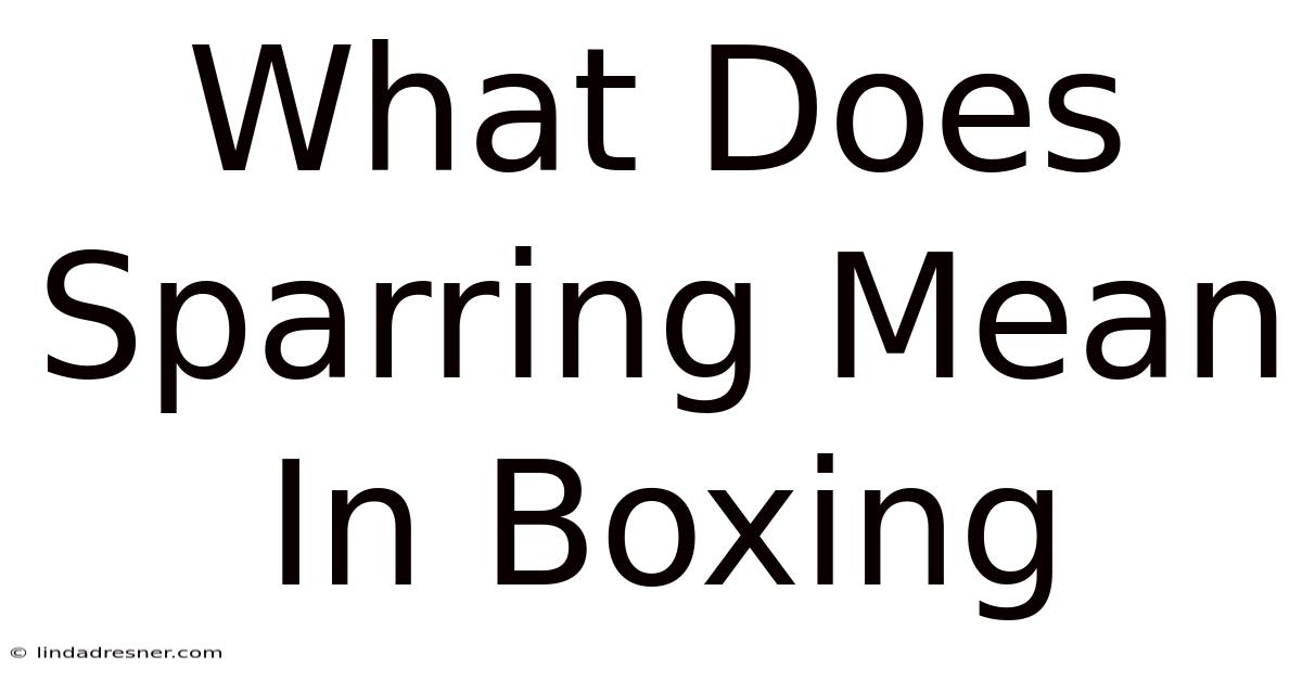 What Does Sparring Mean In Boxing