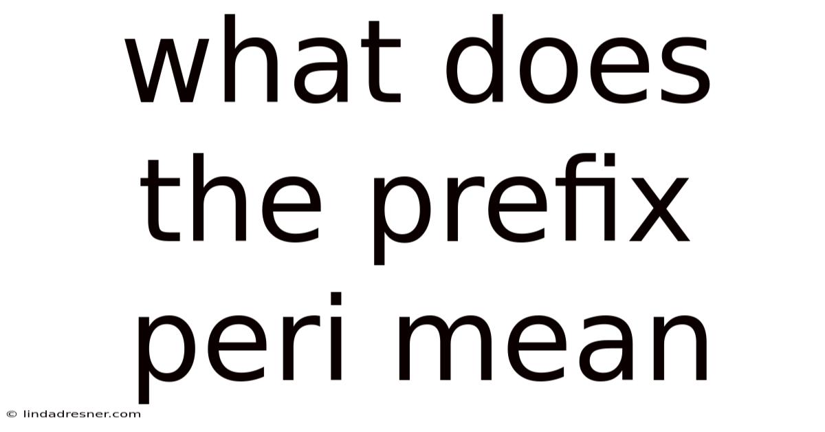 What Does The Prefix Peri Mean