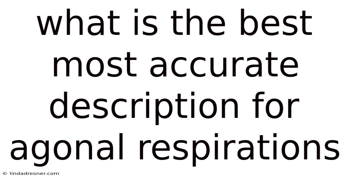 What Is The Best Most Accurate Description For Agonal Respirations
