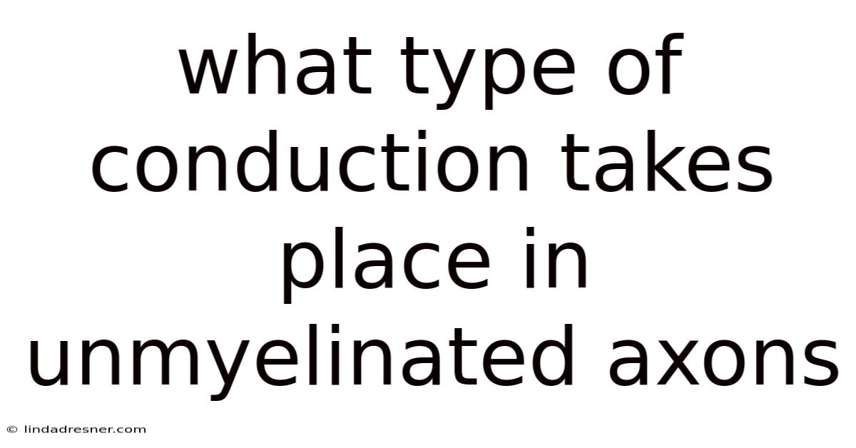 What Type Of Conduction Takes Place In Unmyelinated Axons