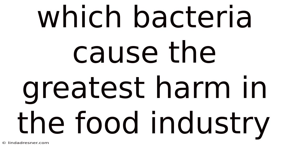Which Bacteria Cause The Greatest Harm In The Food Industry