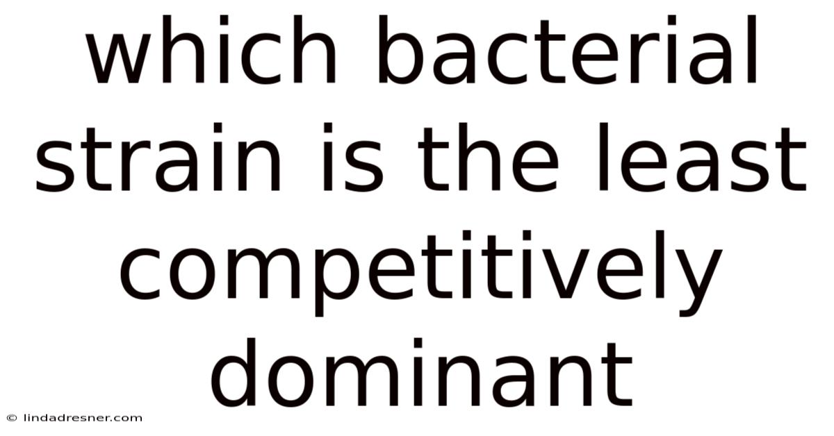 Which Bacterial Strain Is The Least Competitively Dominant