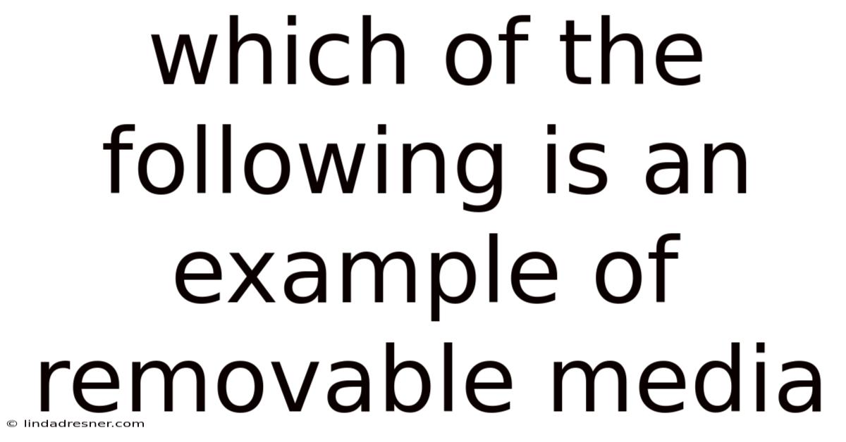 Which Of The Following Is An Example Of Removable Media