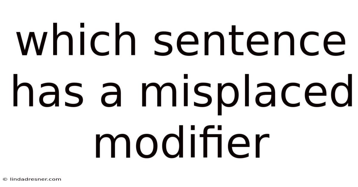 Which Sentence Has A Misplaced Modifier