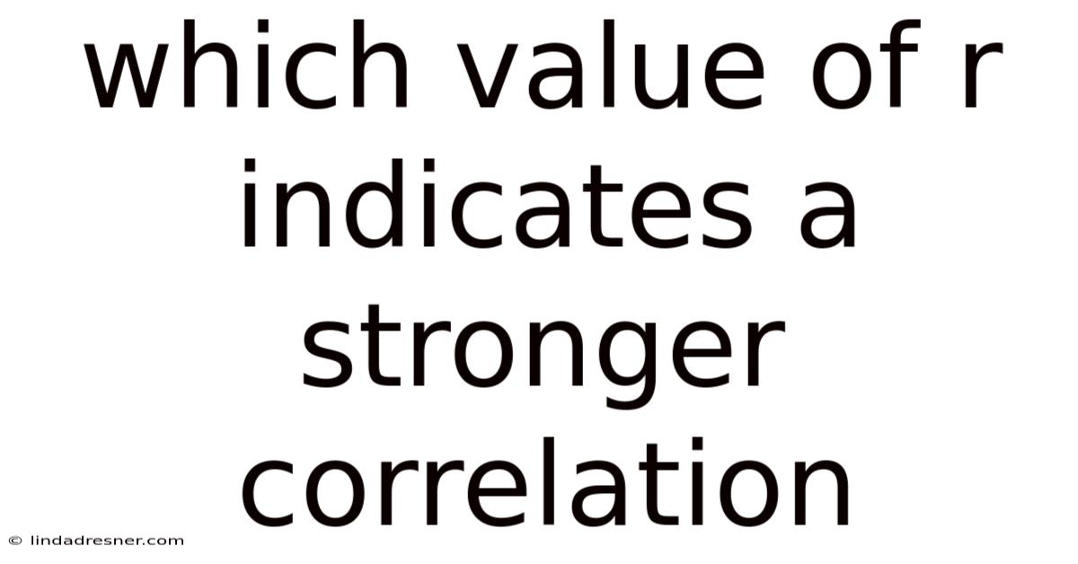 Which Value Of R Indicates A Stronger Correlation