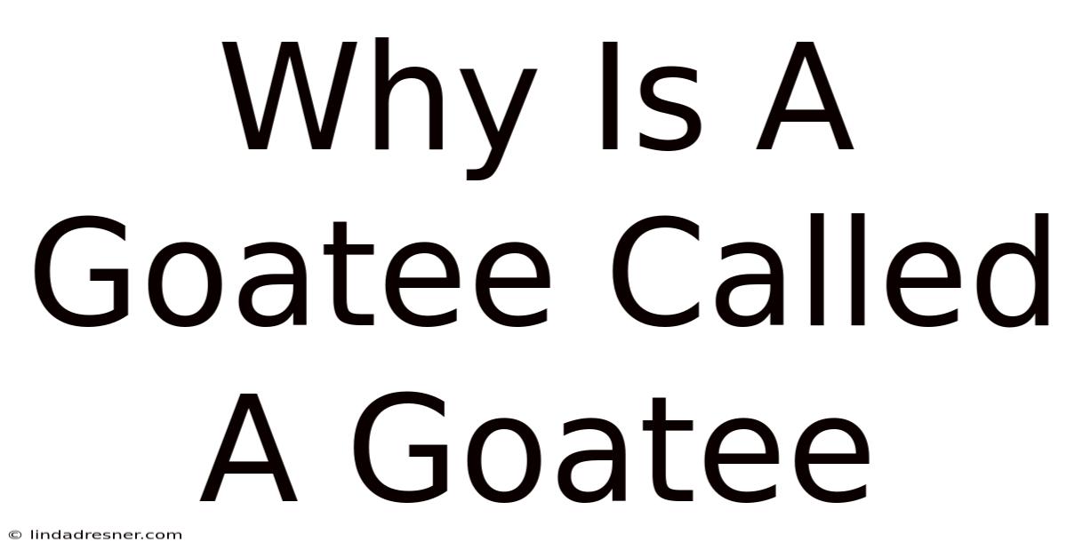 Why Is A Goatee Called A Goatee