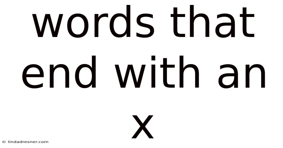 Words That End With An X